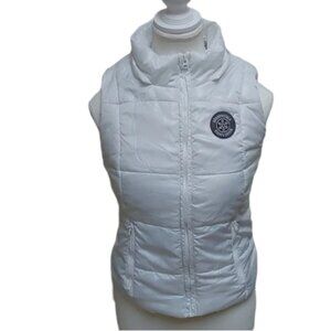 AEROPOSTALE white girl lightweight puffy sleeveless vest jacket  Medium